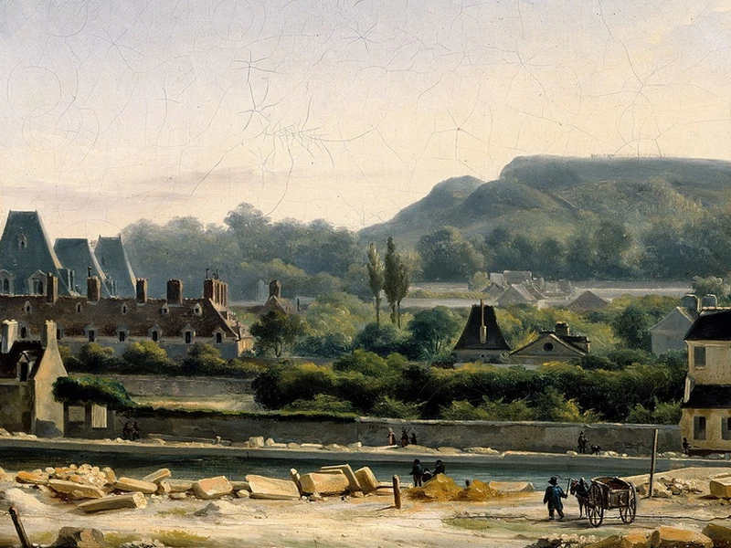 1808-Hippolyte-Benjamin Adam - Veduta dell'ospedale Saint-Louis e delle Buttes-Chaumont - Museo Carnavalet